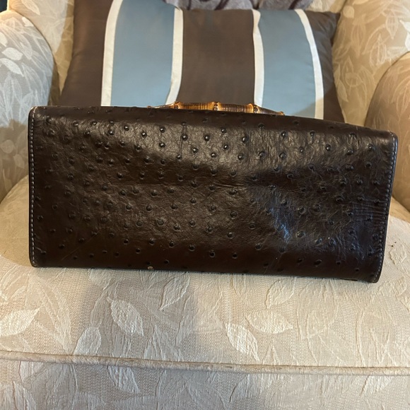 Beautiful Ostrich Dooney and Bourke purse with bamboo handles - Picture 6 of 8